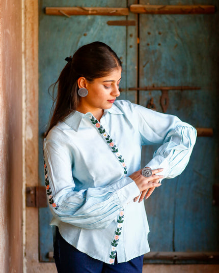 navy blue shirt womens