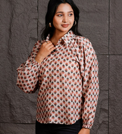 Women Relaxed White Floral Printed Casual Shirt