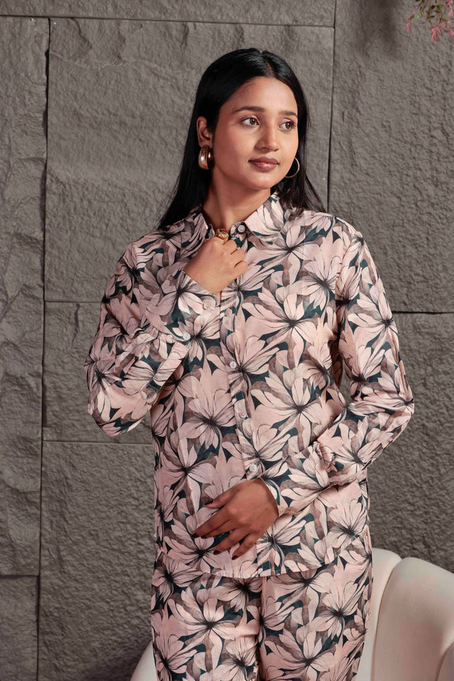 Beig Maslin Co-ord Set For Women