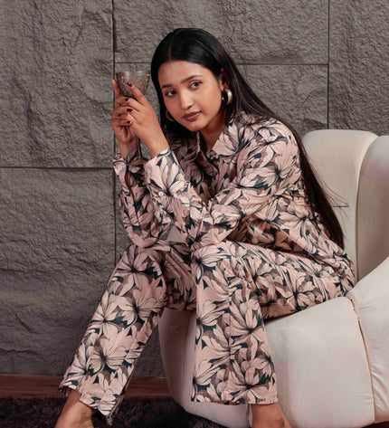 Beig Maslin Co-ord Set For Women