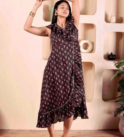 Black Cotton Dress For Women