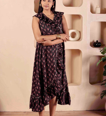 Black Cotton Dress For Women