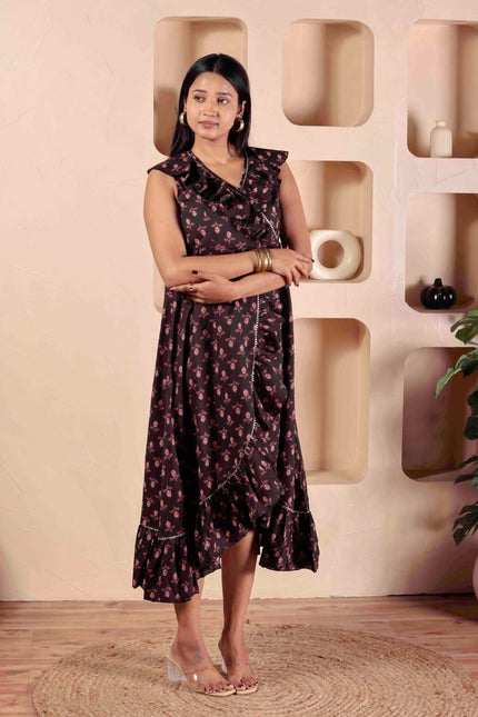 Black Cotton Dress For Women
