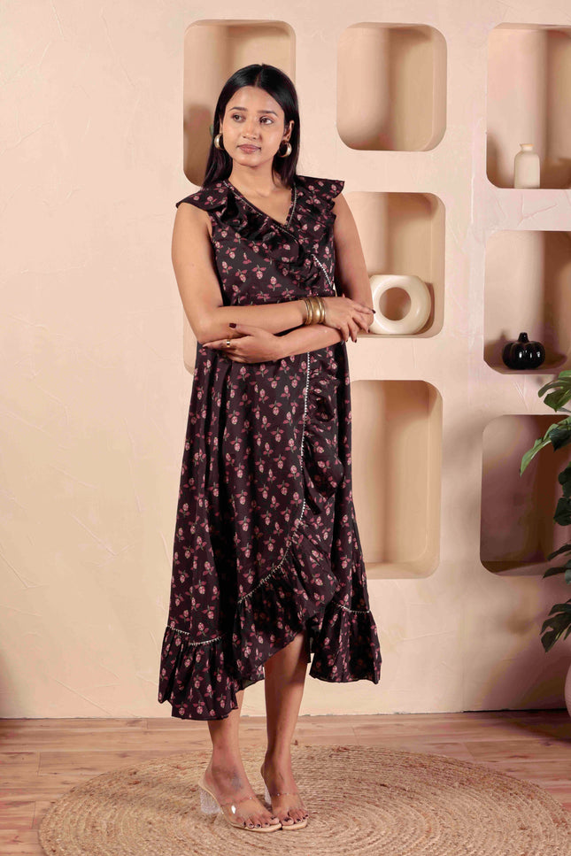 Black Cotton Dress For Women