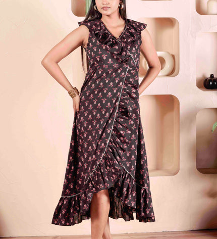 Black Cotton Dress For Women