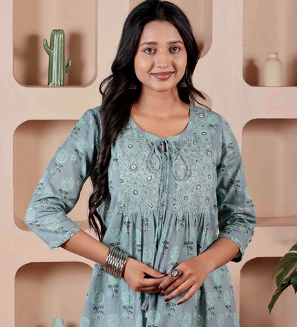 Blue Cotton Kurti For Women