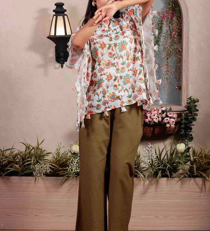 Floral Print Poly-Cotton Free Style Co-ord Set