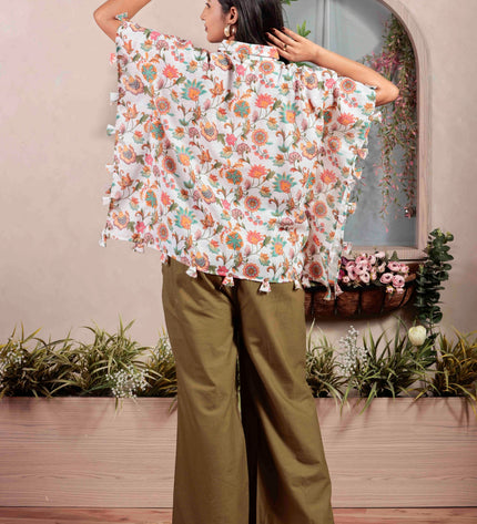 Floral Print Poly-Cotton Free Style Co-ord Set