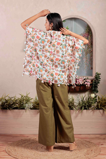 Floral Print Poly-Cotton Free Style Co-ord Set