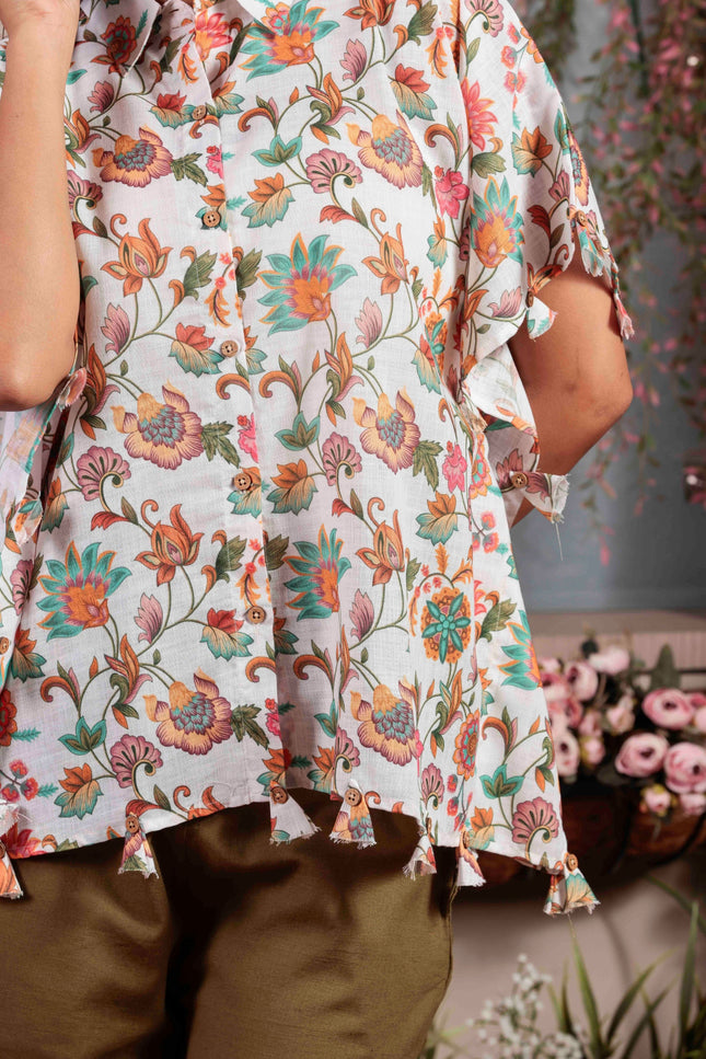 Floral Print Poly-Cotton Free Style Co-ord Set