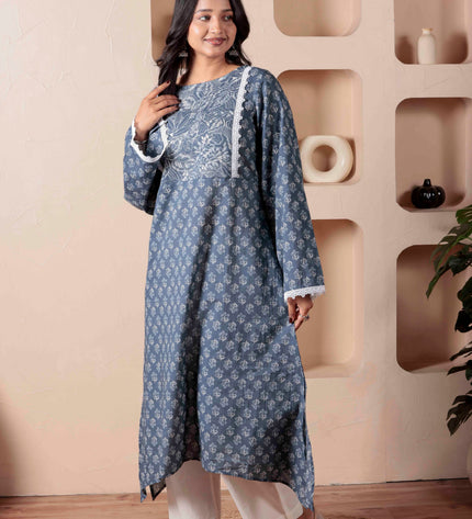 Grey Cotton Dress  For Women