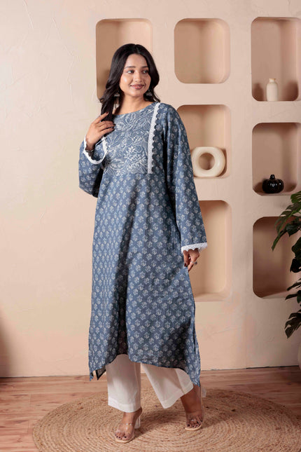 Grey Cotton Dress  For Women