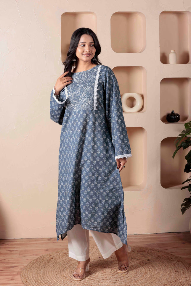 Grey Cotton Dress  For Women