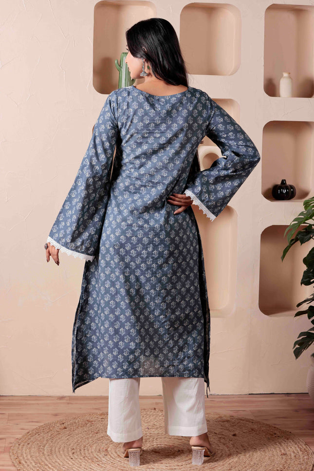 Grey Cotton Dress  For Women