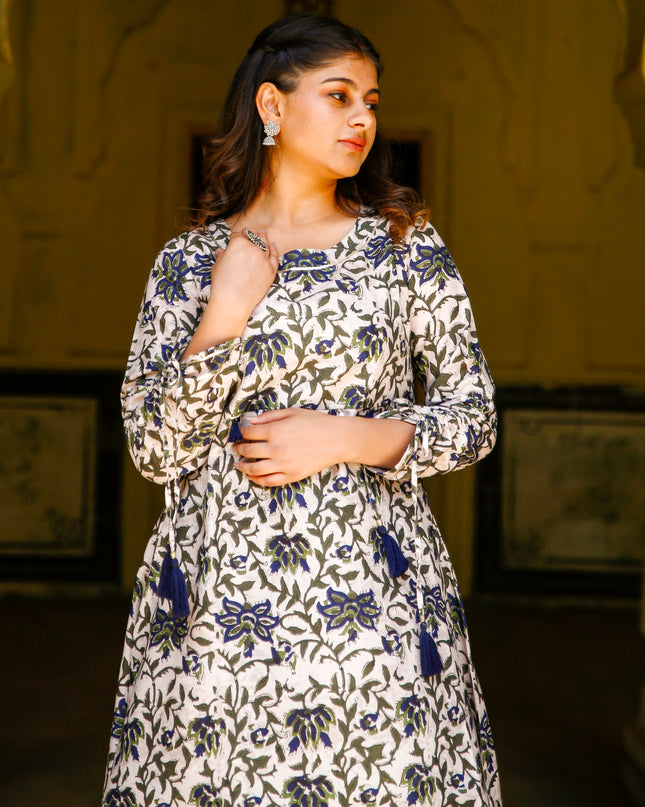 embroidered kurta pant set