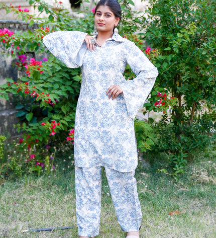 printed kurta pant set