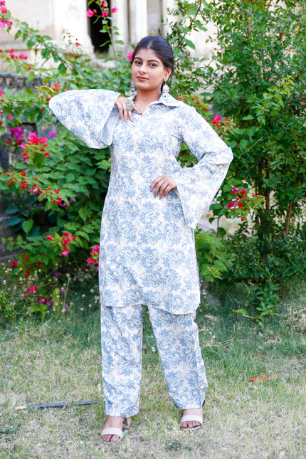 printed kurta pant set