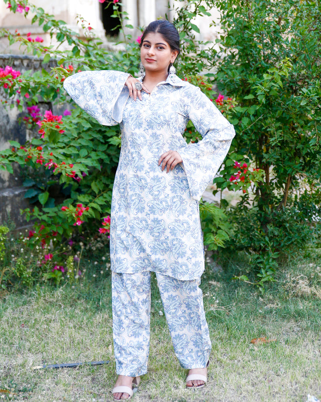 printed kurta pant set