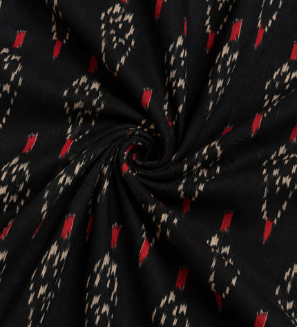 Men's Black Ethnic Ikat Printed Casual Shirt with Full Sleeves