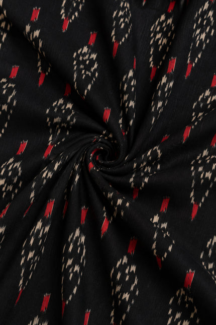 Men's Black Ethnic Ikat Printed Casual Shirt with Full Sleeves