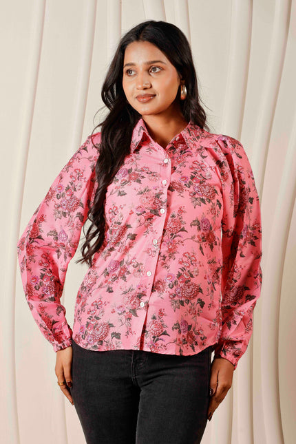 Pink Maslin Shirt For Women