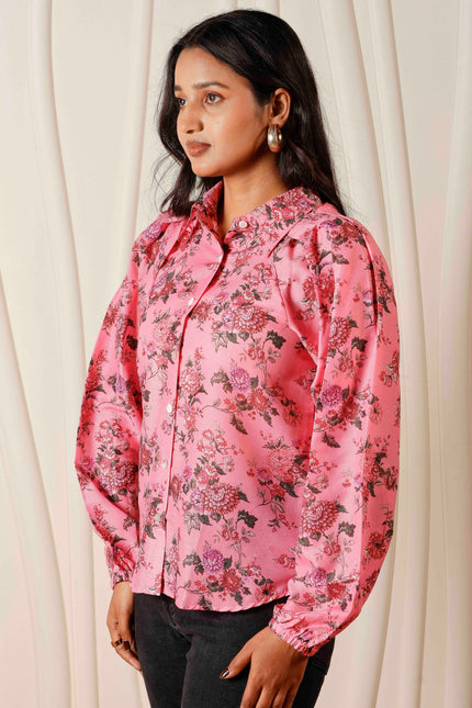 Pink Maslin Shirt For Women