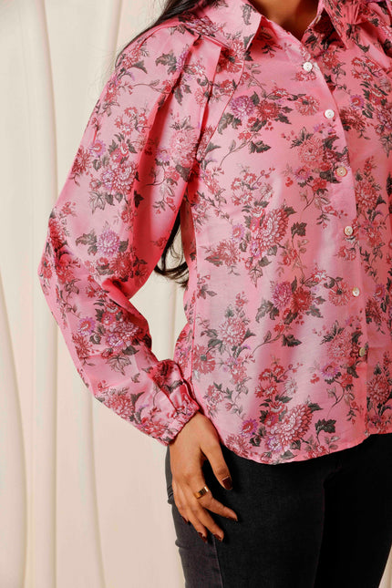 Pink Maslin Shirt For Women