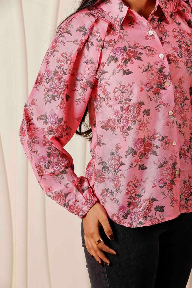 Pink Maslin Shirt For Women