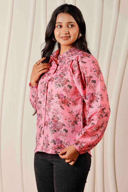 Pink Maslin Shirt For Women