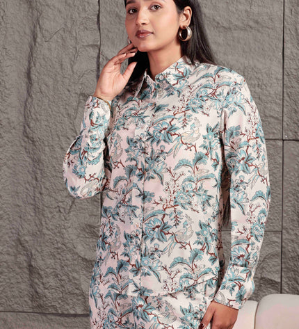 White Maslin Co-ord Set For Women