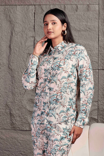 White Maslin Co-ord Set For Women