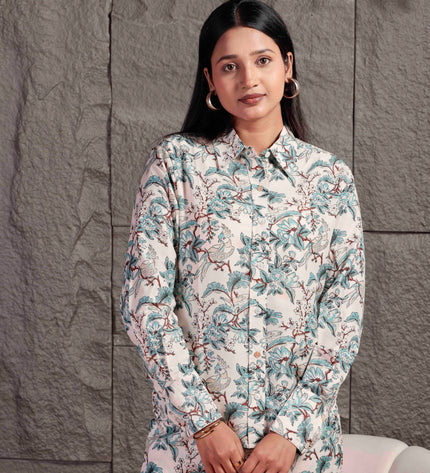 White Maslin Co-ord Set For Women