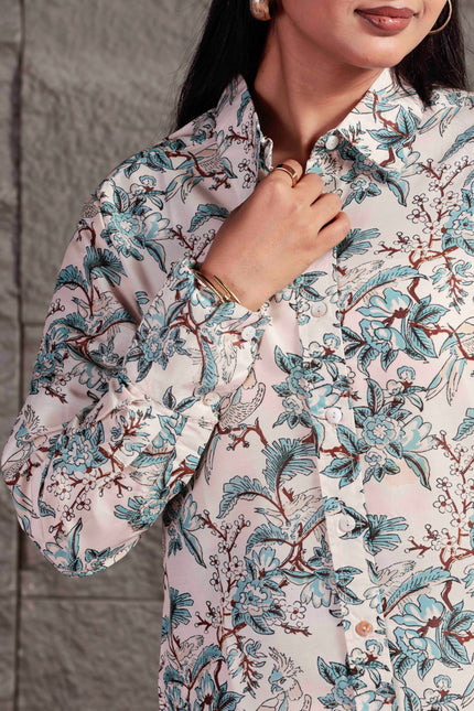 White Maslin Co-ord Set For Women