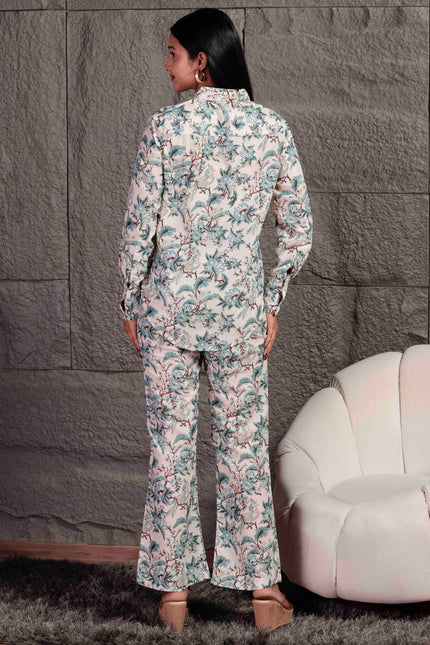 White Maslin Co-ord Set For Women