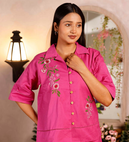 Women Pink Flex Co-ord Set