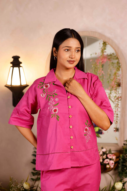 Women Pink Flex Co-ord Set