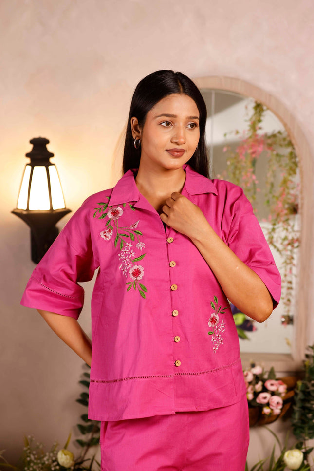 Women Pink Flex Co-ord Set