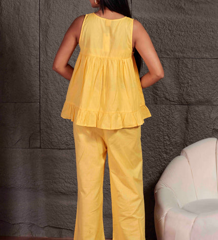 Yellow Flex Sleeveless Co-ord Set