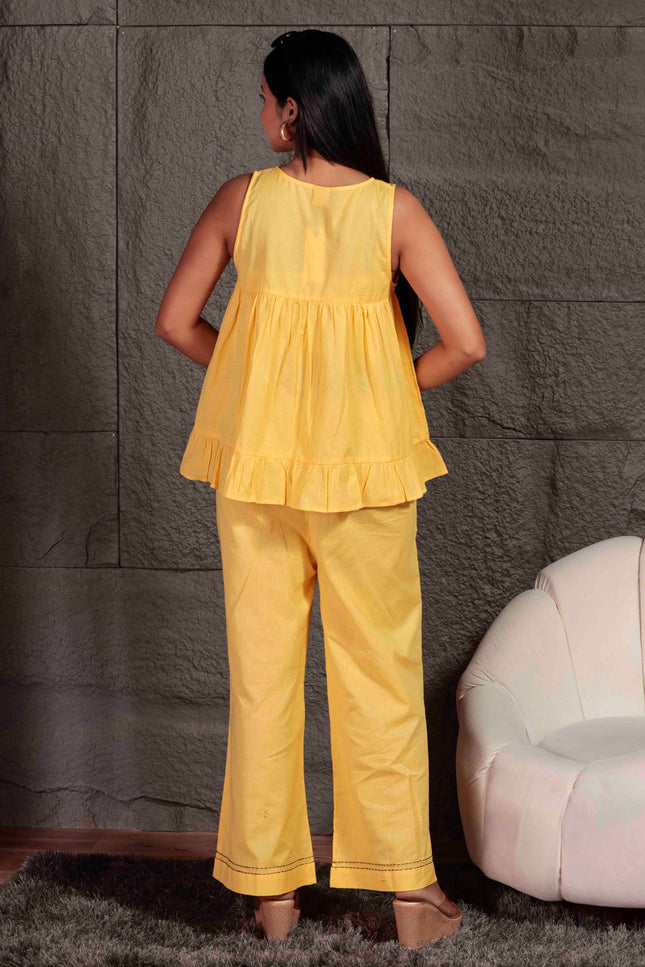 Yellow Flex Sleeveless Co-ord Set