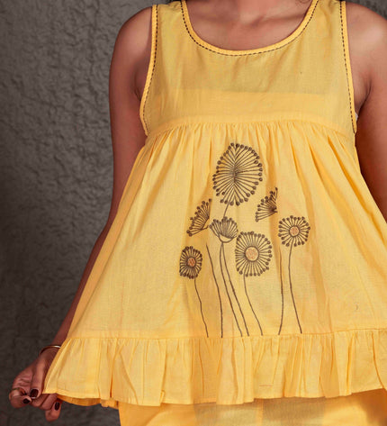 Yellow Flex Sleeveless Co-ord Set