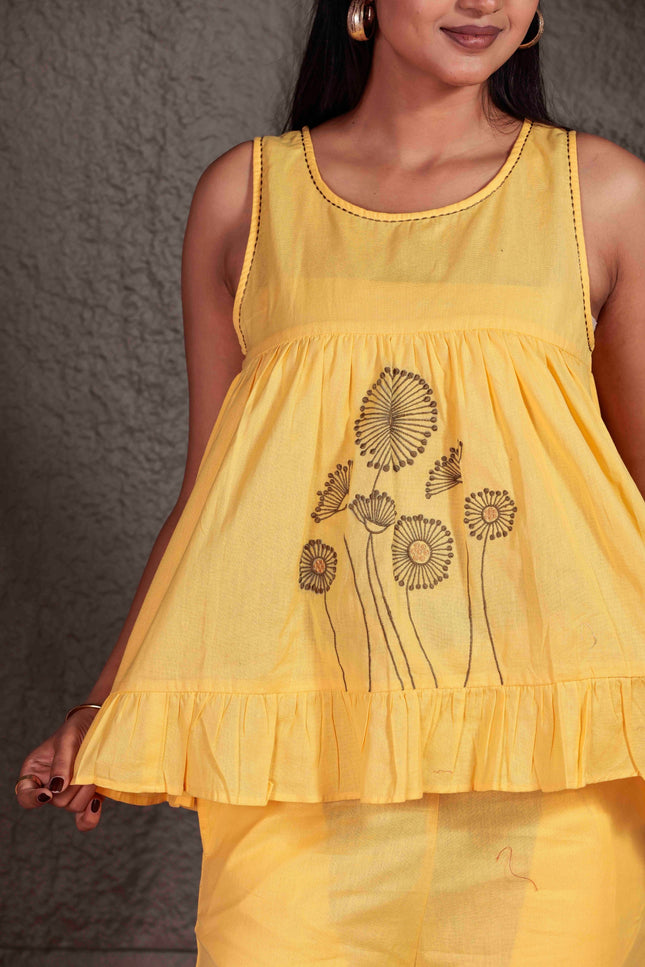 Yellow Flex Sleeveless Co-ord Set