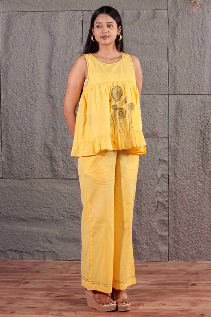 Yellow Flex Sleeveless Co-ord Set